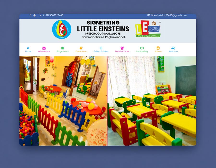 Little Einstein’s Pre-school – website work